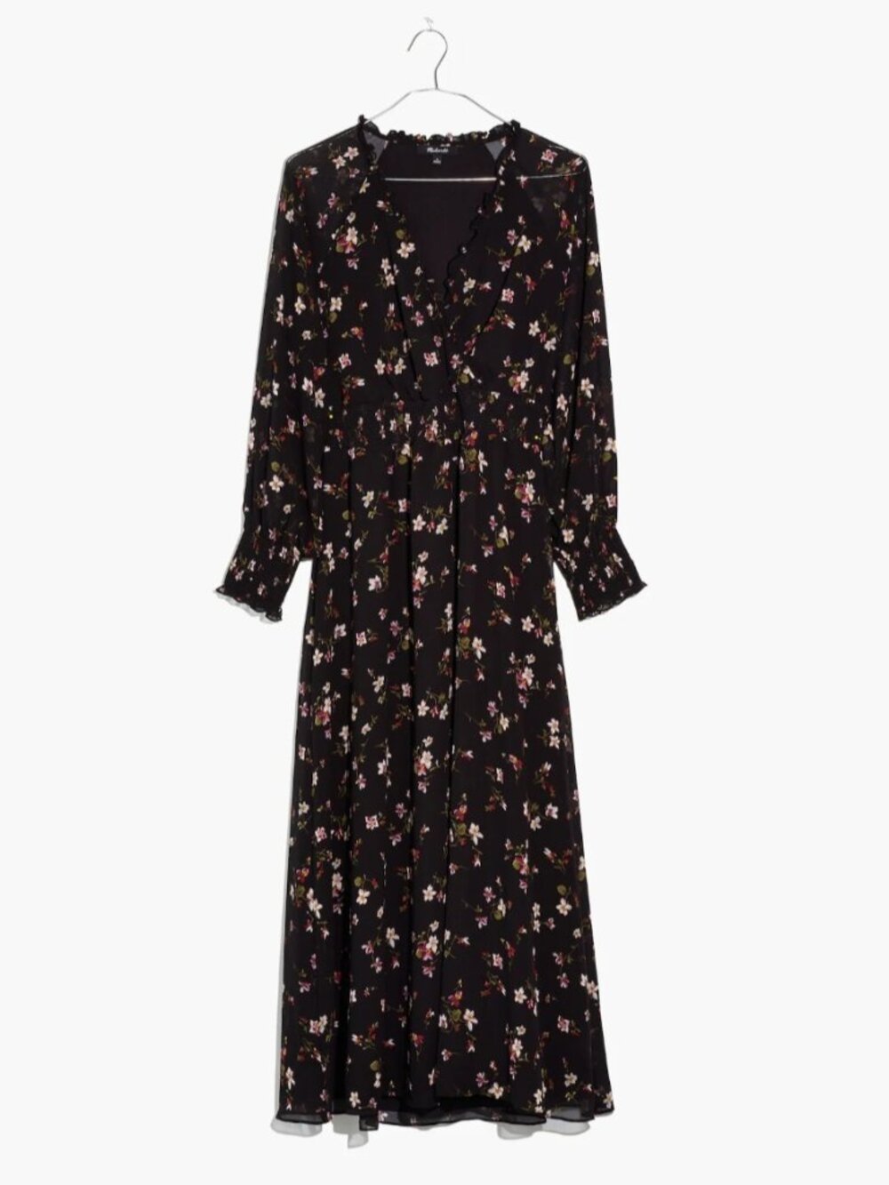 Madewell Georgette Smocked Midi Dress in Backyard Blooms size Medium - Picture 1 of 11